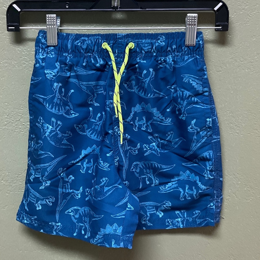 Blue Dinosaur Print Kids Shorts swim wear